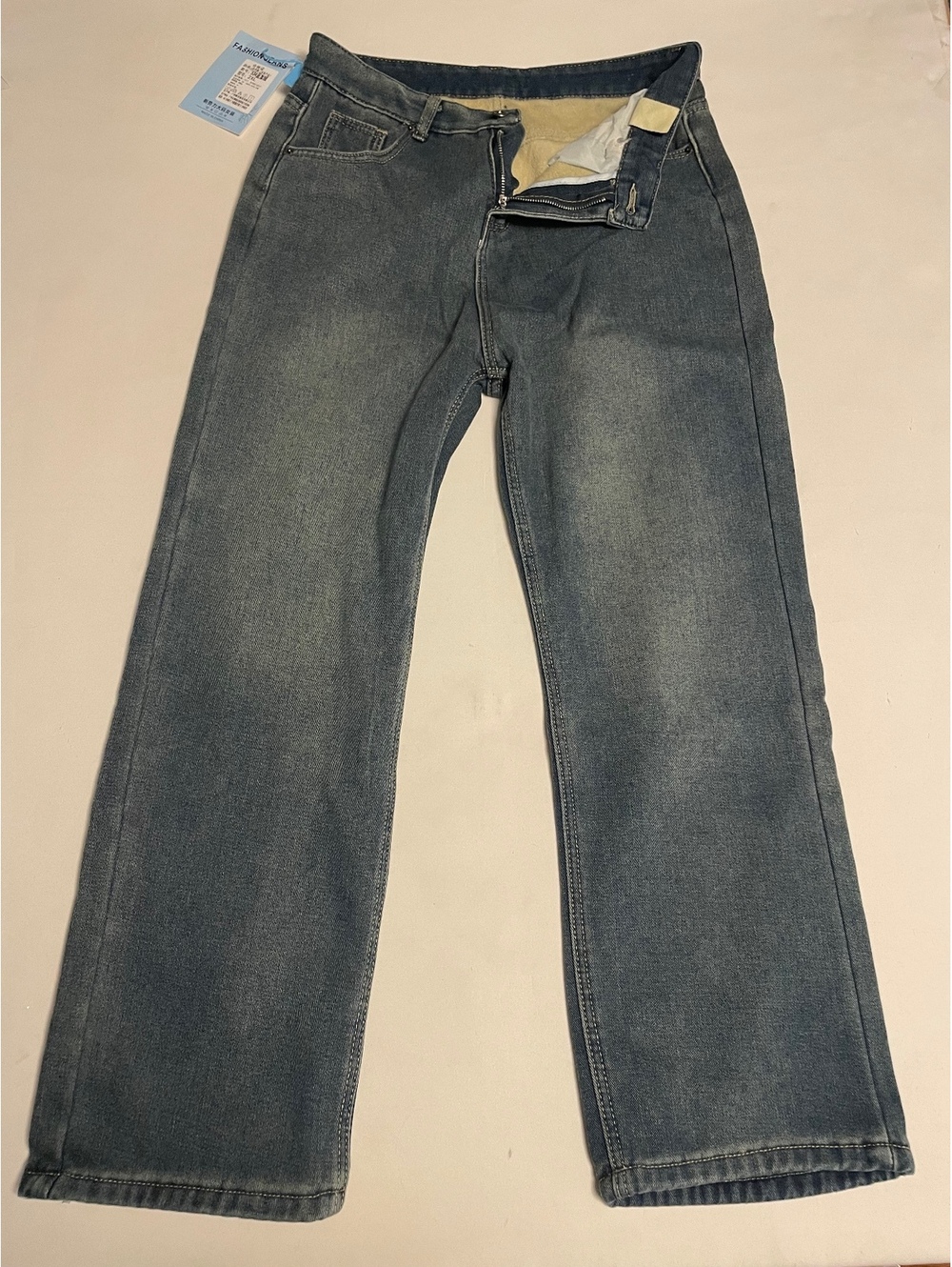 Fashion Jeans Women's Wide-Leg Blue Denim Pants Size 2XL